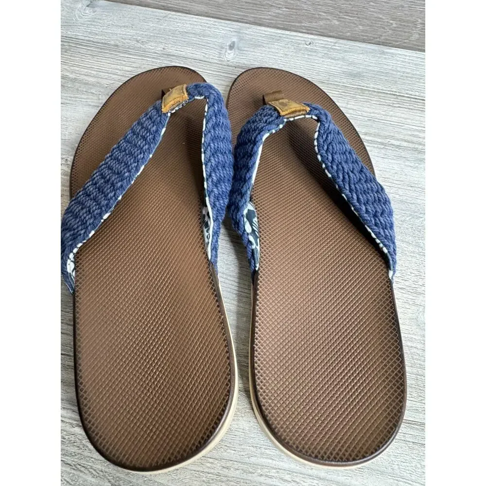 Johnnie-O Mens Windward Blue Flip Flops Size 10M (7743457)